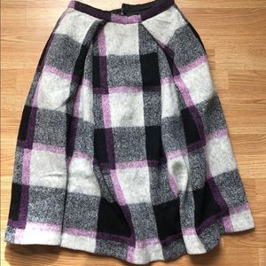 ASOS Purple Plaid Full Maxi Skirt US 4